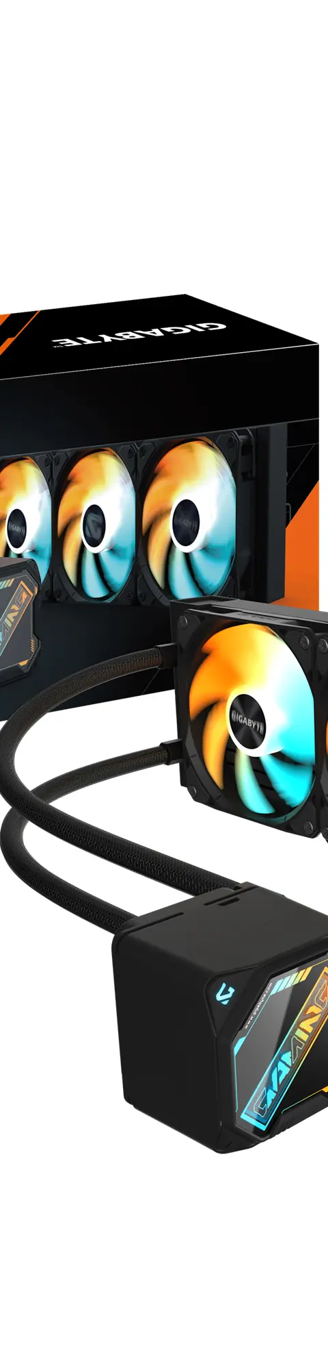 GIGABYTE GAMING 360 Liquid CPU Cooler- 3x120mm ARGB Fans, slide-in interlocking mechanism, DAISY-CHAIN, Intel LGA 1851 and AMD AM5 Compatible