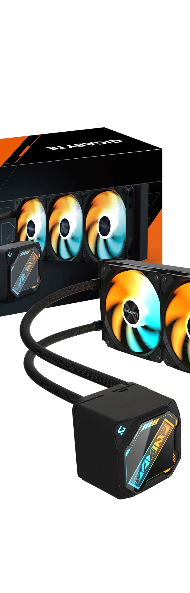 GIGABYTE GAMING 360 Liquid CPU Cooler- 3x120mm ARGB Fans, slide-in interlocking mechanism, DAISY-CHAIN, Intel LGA 1851 and AMD AM5 Compatible