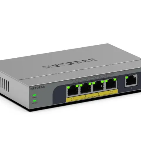 NETGEAR GS105EPP Unmanaged Gigabit Ethernet (10/100/1000) Power over Ethernet (PoE) Desktop/Wall-Mounting Grey