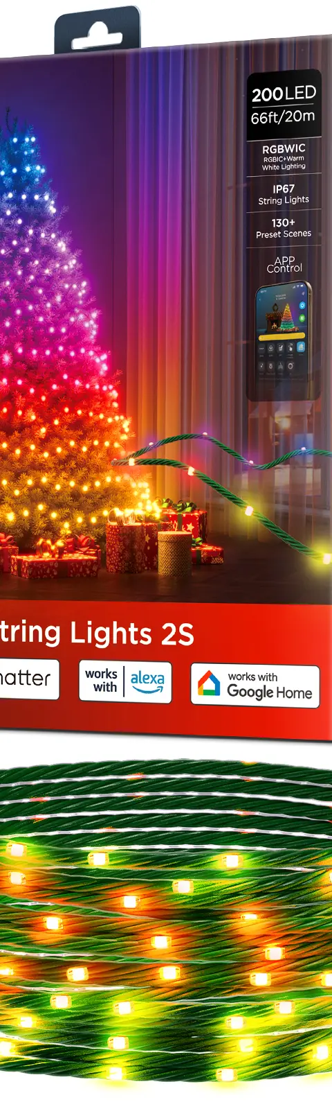 Govee H80C4 Smart string light Wi-Fi/Bluetooth 15 W