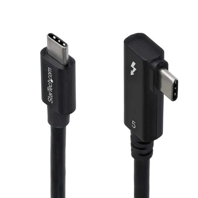 StarTech.com 2.6ft (80cm) Right Angle Thunderbolt 5 Cable, 80Gbps/Up to 120Gbps, 240W PD, 8K 60Hz, Certified Thunderbolt Cable, Compatible w/Thunderbolt 4/USB4/USB-C