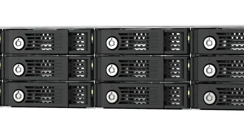 QNAP TL-R1200PES-RP storage drive enclosure HDD/SSD enclosure Black, Grey 2.5/3.5"