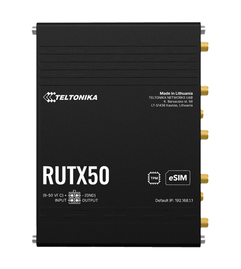 Teltonika RUTX50 wireless router Gigabit Ethernet Dual-band (2.4 GHz / 5 GHz) 5G Black