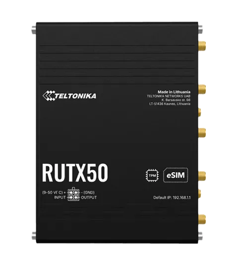 Teltonika RUTX50 wireless router Gigabit Ethernet Dual-band (2.4 GHz / 5 GHz) 5G Black