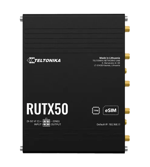 Teltonika RUTX50 wireless router Gigabit Ethernet Dual-band (2.4 GHz / 5 GHz) 5G Black
