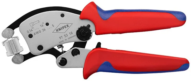 Knipex Twistor16 Crimping Tool Black Blue Red Silver