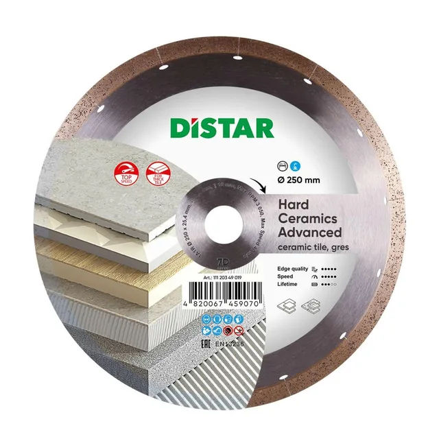 DISTAR HARD CERAMICS ADVANCED DIAMOND BLADE 250 X 1.5 X 10 X 25.4
