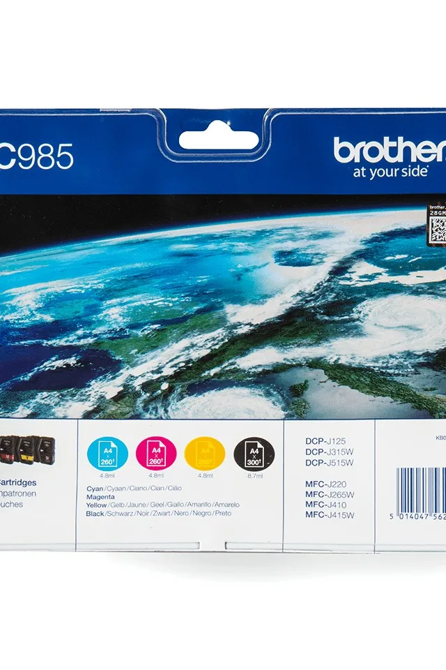 Brother LC985VALBP ink cartridge 4 pc(s) Original Black, Cyan, Magenta, Yellow
