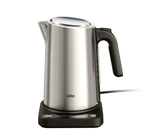 Braun WK 5205 BK electric kettle 1.7 L 2200 W Black, Stainless steel