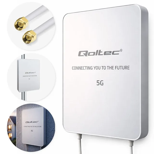 Qoltec Antena 5G LTE 16dBi Kierunkowa ZewnęTrzna SMA 3300-3800MHz Wodoodporna 3m