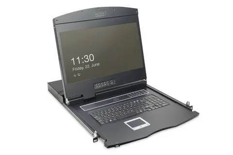 19" LCD KVM Console, 1-Port VGA, german Keyboard