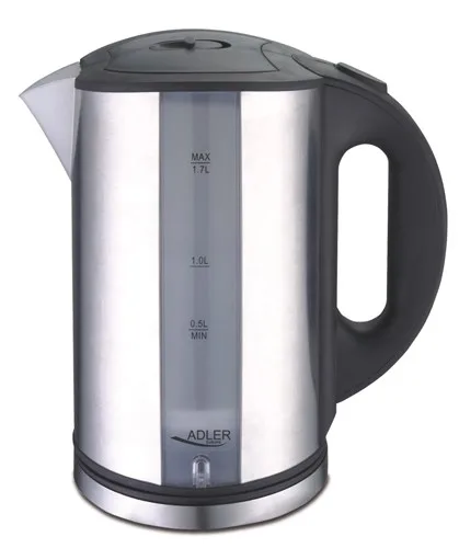 Adler AD 1216 Electric Kettle 1.7 L Black Silver 2200 W