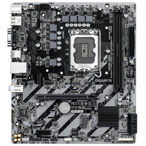 GIGABYTE H810M S2H Motherboard - Intel Core Ultra (Series 2) CPUs, 4+1+2 Phases VRM, up to 6400MHz DDR5, 1xPCIe 4.0 M.2, 1GbE LAN, USB 3.2 Gen 1