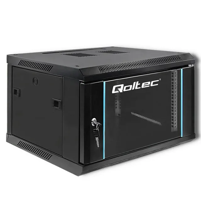 Qoltec 54465 19" RACK cabinet | 6U | 600 x 600 x 370 | Tempered doors | Hanging