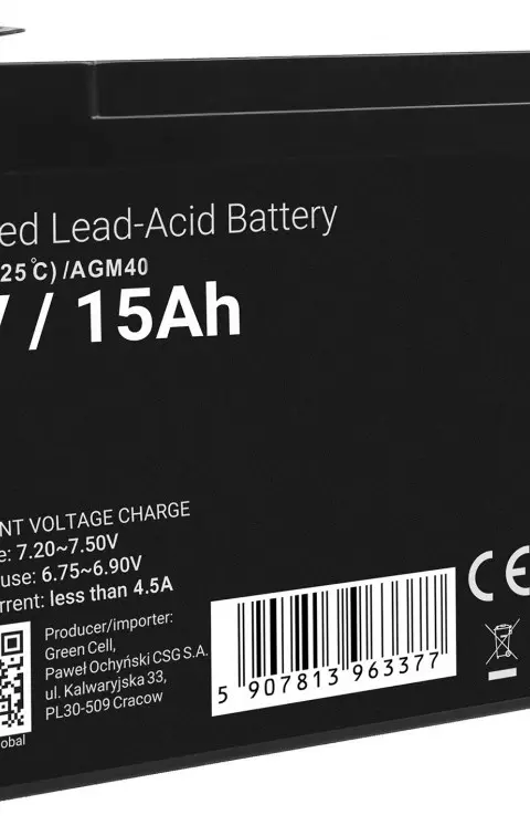 Green Cell AGM40 UPS battery VRLA AGM 6 V 15 Ah