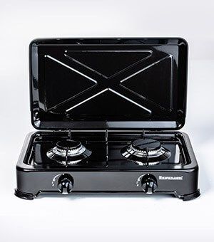 Countertop Hob Gas Ravanson K-02TB [Black; 2 Zone(S)]