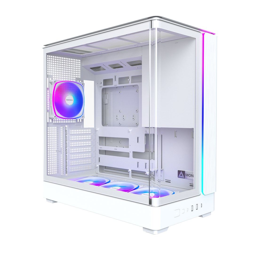 Montech KING 45 PRO PC-GehäUse Midi-Tower ATX Tempere Glass RGB - White