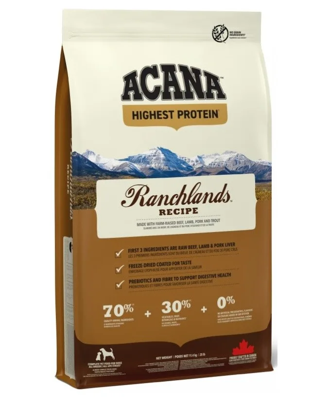 ACANA Highest Protein Ranchlands - Dry Dog Food - 11 4kg