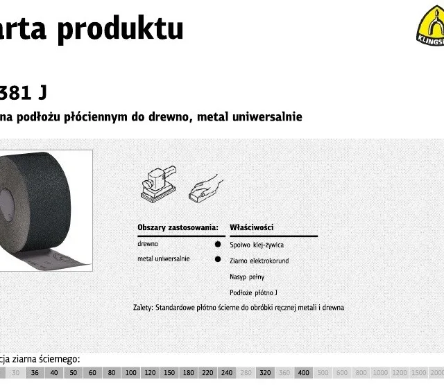 KLINGSPOR PŁÓTNO ROLKA 150mm 80 KL381J (50mb)