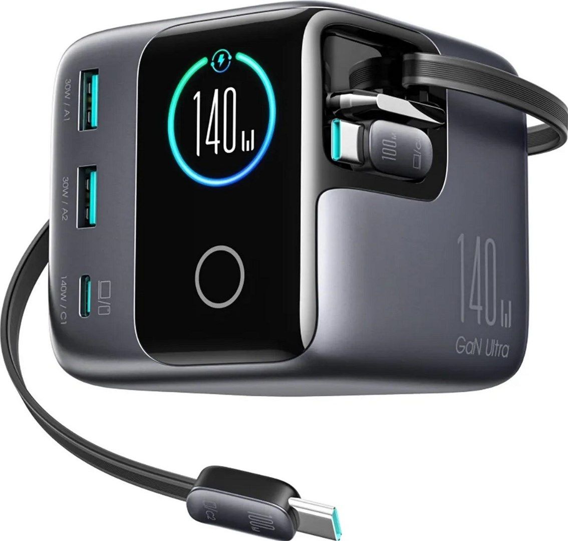 Charger Biurkowa Joyroom Podix Jr-TRD01 GaN 140 W 1x USB-C 2x USB-A Zwijane Kable 2x USB-C