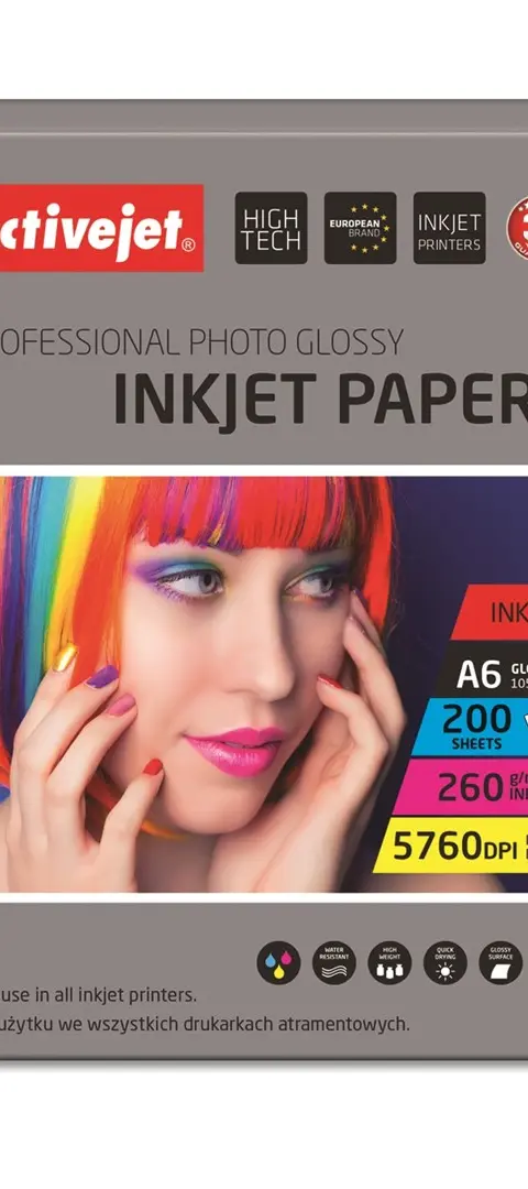 Activejet Glossy Photo Paper 10x15 Cm - 200 Sheets