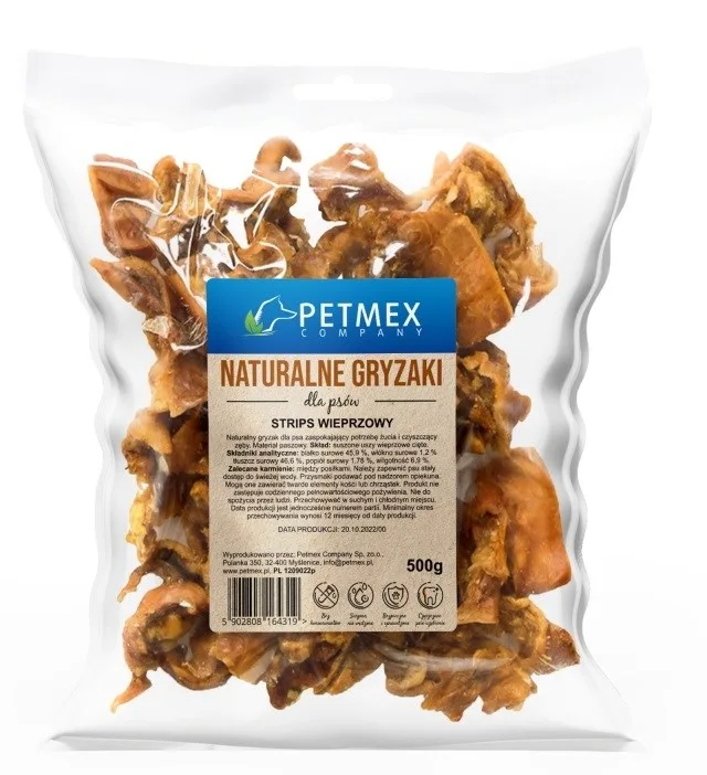 PETMEX Pork Strips Dog Chew - 500g