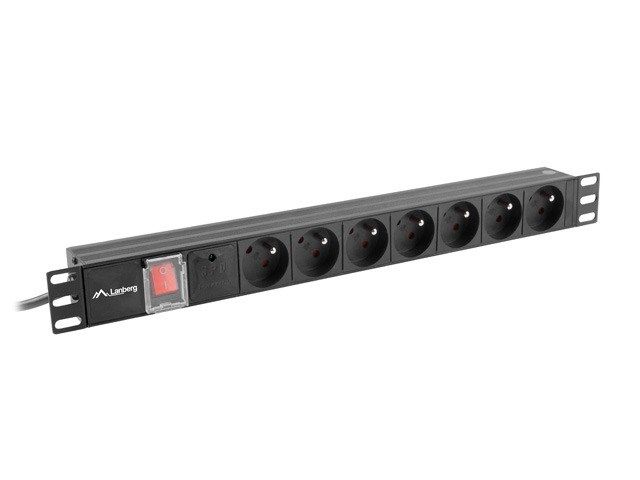 LANBERG PDU RACK POWER STRIP (1U,16A,7X 230V,2M)