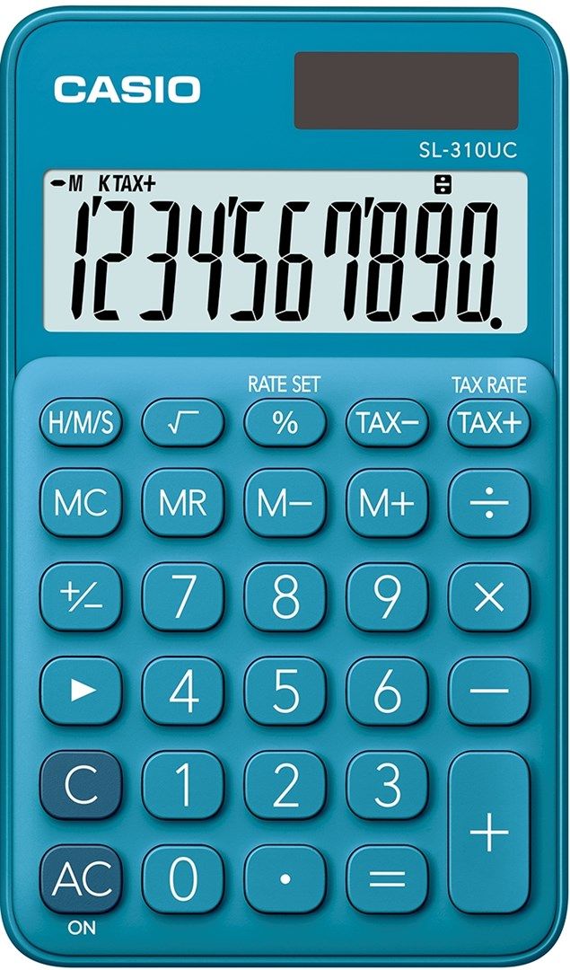 CASIO CALCULATOR POCKET SL-310UC-BU BLUE 10 DIGITAL DISPLAY