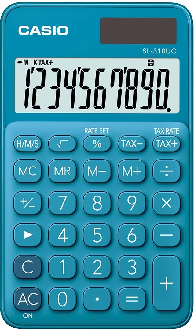 CASIO CALCULATOR POCKET SL-310UC-BU BLUE 10 DIGITAL DISPLAY