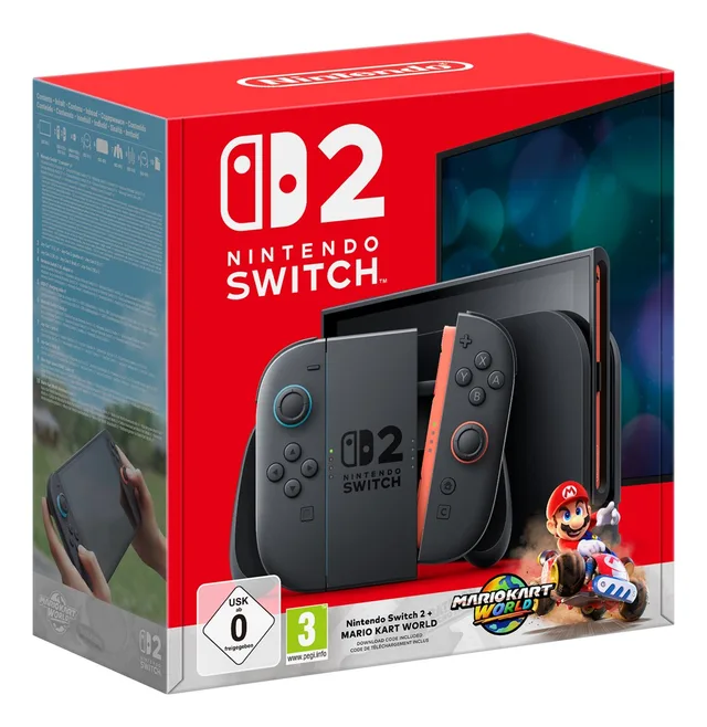 Nintendo Switch 2 + Mario Kart World portable game console 20.1 cm (7.9") 256 GB Touchscreen Wi-Fi Black