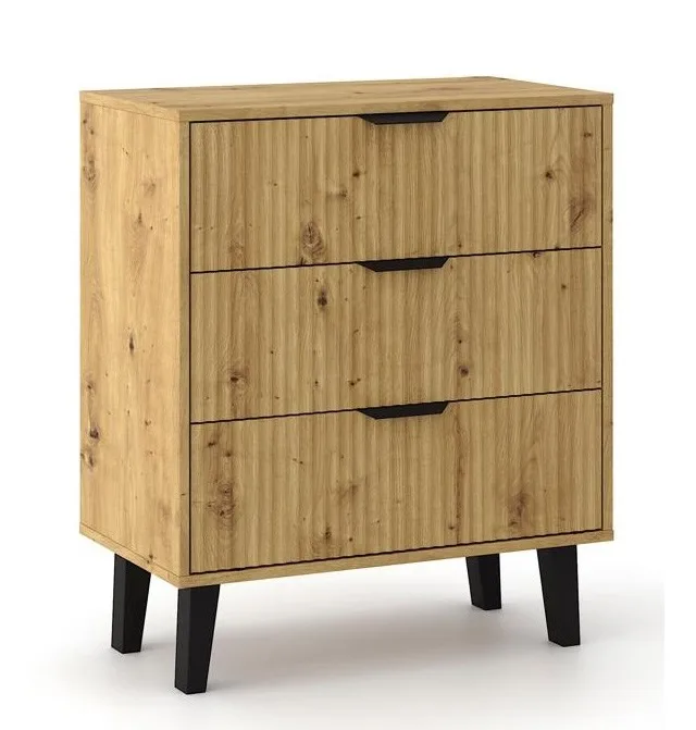 SCANDI 3S SLIM OAK ARTISAN CHEST OF DRAWERS