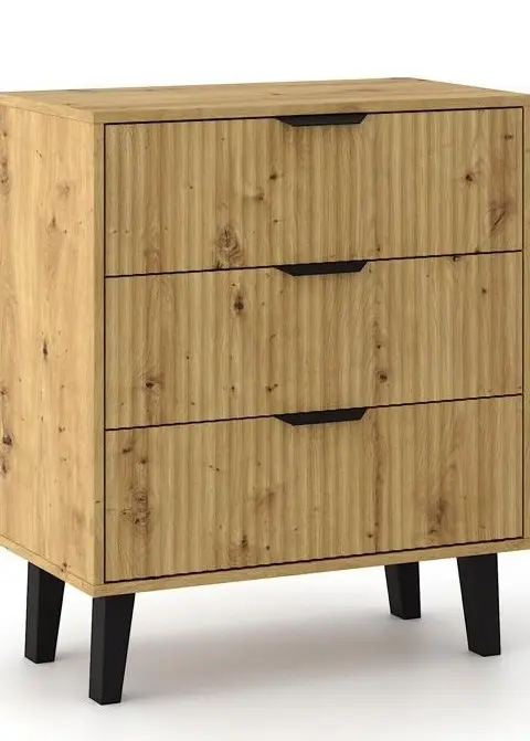 SCANDI 3S SLIM OAK ARTISAN CHEST OF DRAWERS