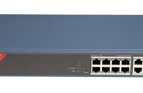 Hikvision DS-3E1512HP-SI-8P2T2F network switch Managed Gigabit Ethernet (10/100/1000) Power over Ethernet (PoE) Blue