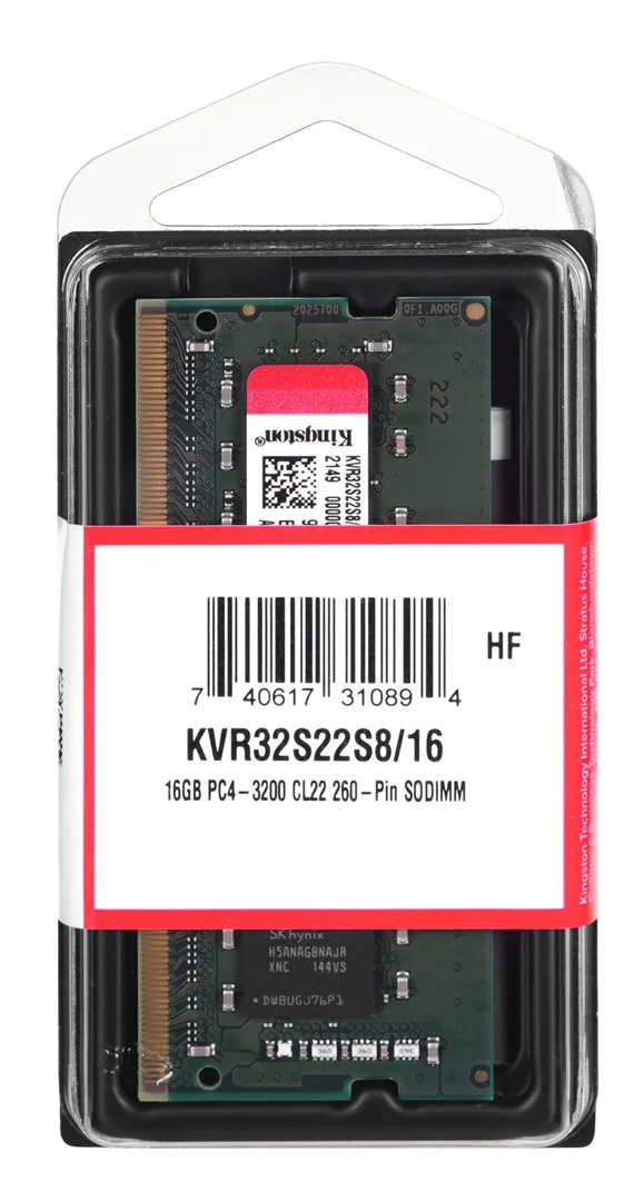 Kingston Technology ValueRAM memory module 16 GB 1 x 16 GB DDR4 3200 MT/s 260-pin SO-DIMM