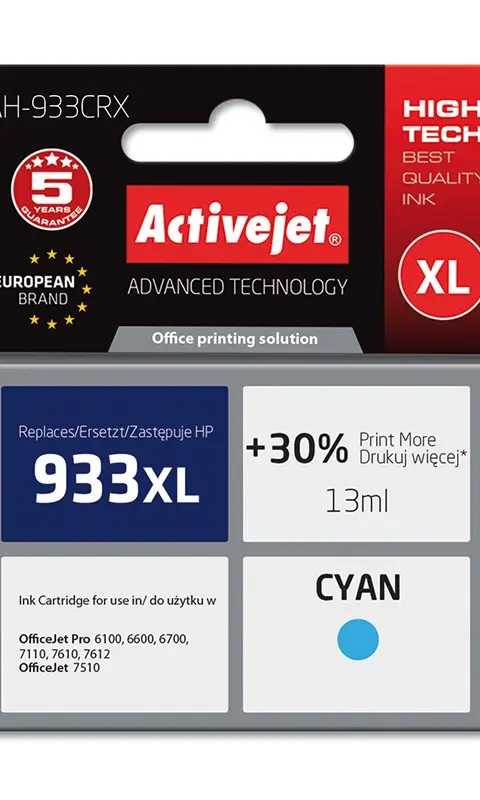 Activejet AH-933CRX ink (replacement for HP 933XL CN054AE; Premium; 13 ml; cyan)