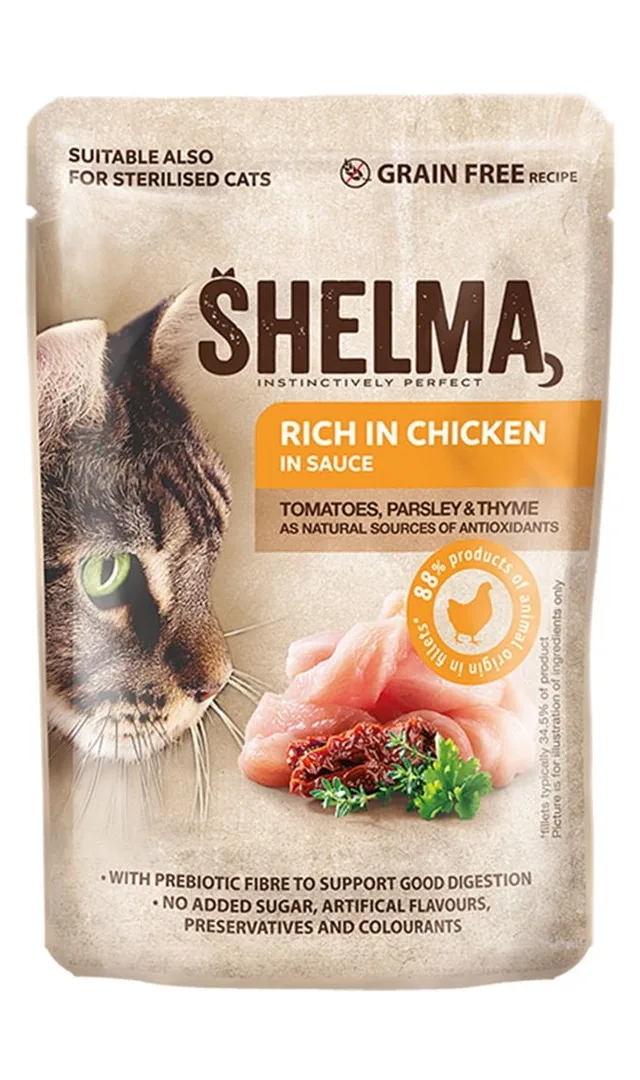 SHELMA Rich In Chicken In Sauce - Wet Cat Food - 85g