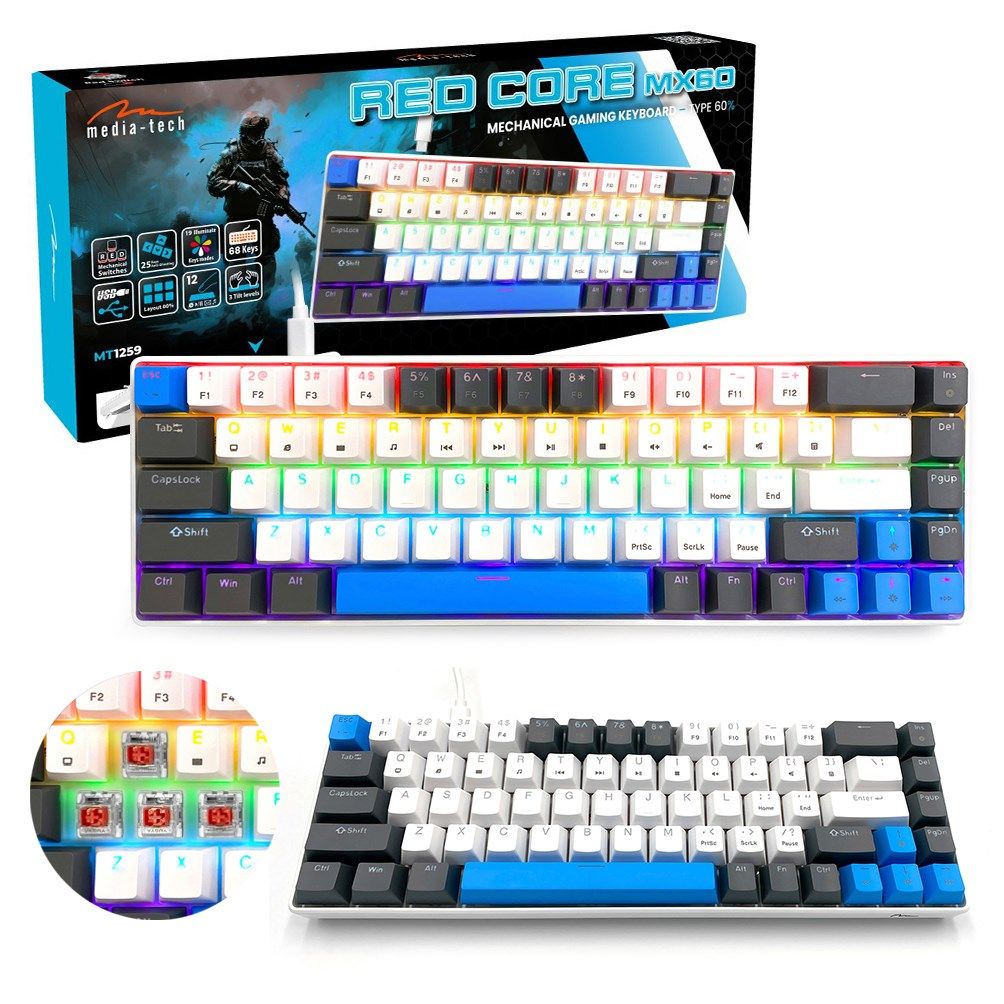 Mechanical Keyboard 60 RED CORE MX60 MT1259