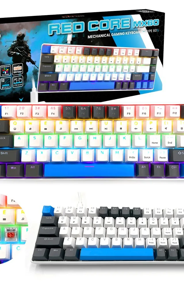 Mechanical Keyboard 60 RED CORE MX60 MT1259