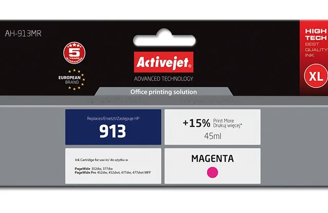 Activejet AH-913MR ink (replacement for HP 913 F6T78AE; Premium; 45 ml; magenta)