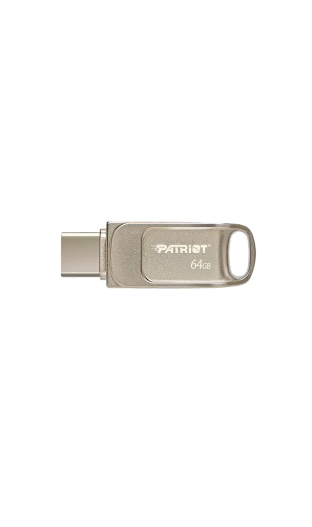Patriot Memory Tab T560 64GB USB Flash Drive Dual USB 120MB/S (PS64GT560DS5D) Silver