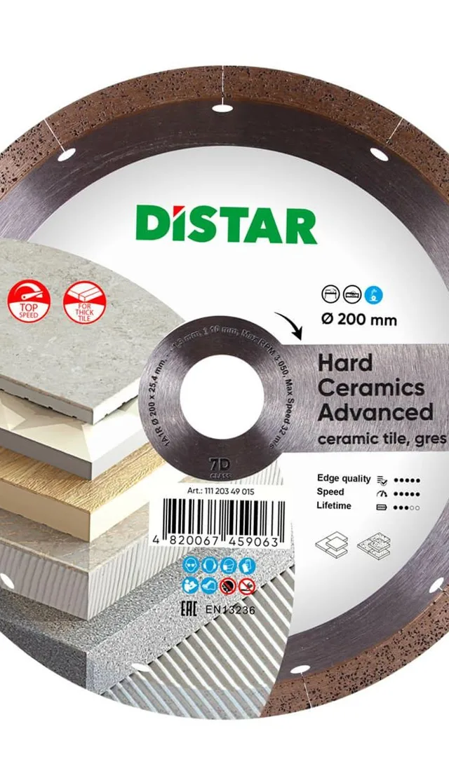 DISTAR HARD CERAMICS ADVANCED DIAMOND BLADE 200 X 1.3 X 10 X 25.4