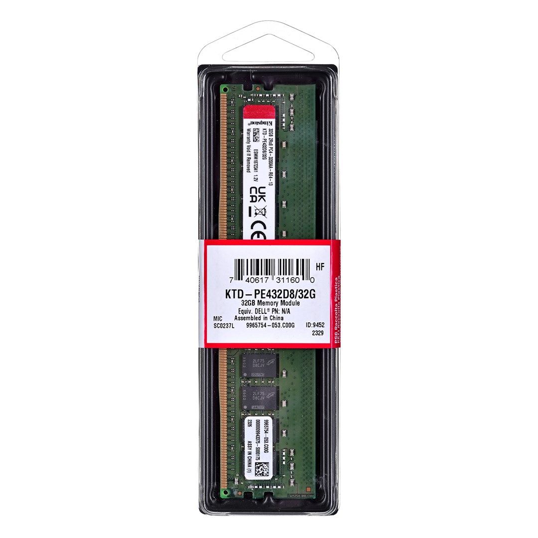 Kingston Technology KTD-PE432D8/32G memory module 32 GB 1 x 32 GB DDR4 3200 MT/s 288-pin DIMM ECC
