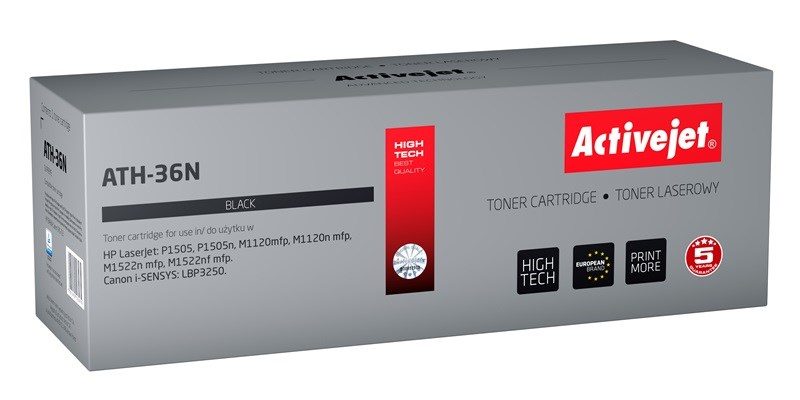 Activejet ATH-36N toner (replacement for HP 36A CB436A, Canon CRG-713; Supreme; 2000 pages; black)