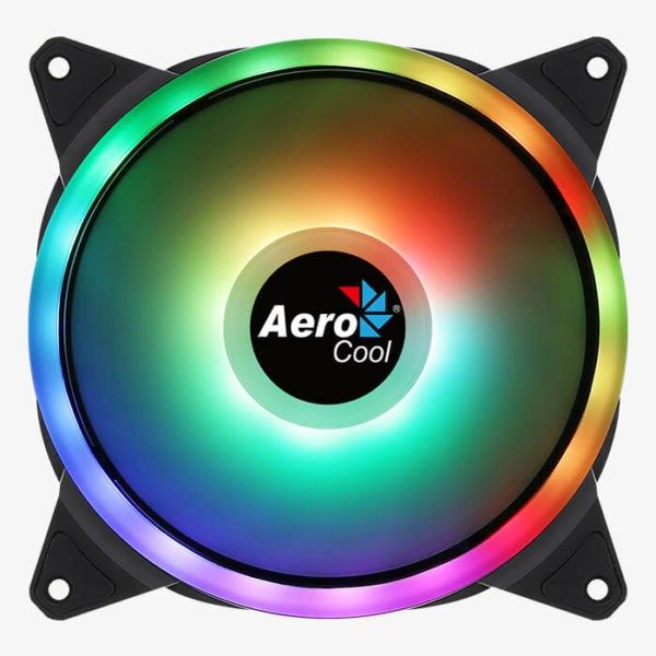 Aerocool DUO14 PC Fan 14cm ARGB LED Dual Ring Antivibration 6 Pins Black