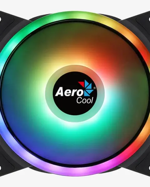 Aerocool DUO14 PC Fan 14cm ARGB LED Dual Ring Antivibration 6 Pins Black