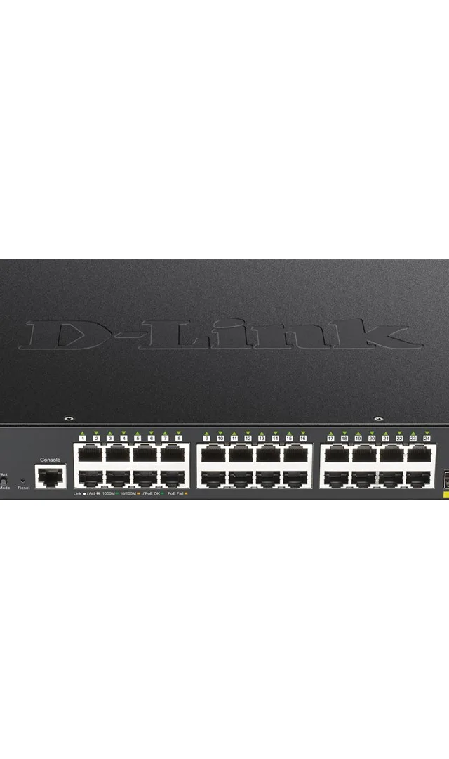 D-Link 24-port Gigabit PoE Smart Managed Switch with 4x 10G SFP+, 370Watts