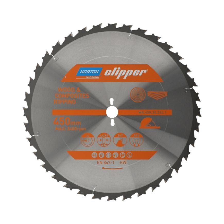 NORTON PIŁA TARCZOWA 450mm X 30mm X 36z PRO WOOD RIPPING (4 4/3 0)