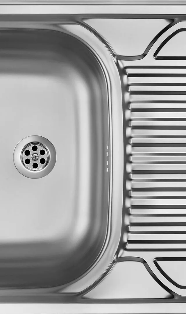 Bowl Steel Sink With Drainer On The Right Side - Overlay 1-