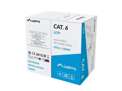 LAN CABLE UTP Category 6 305 Meters Wire CCA Grey FLUKE PASSED By LANBERG