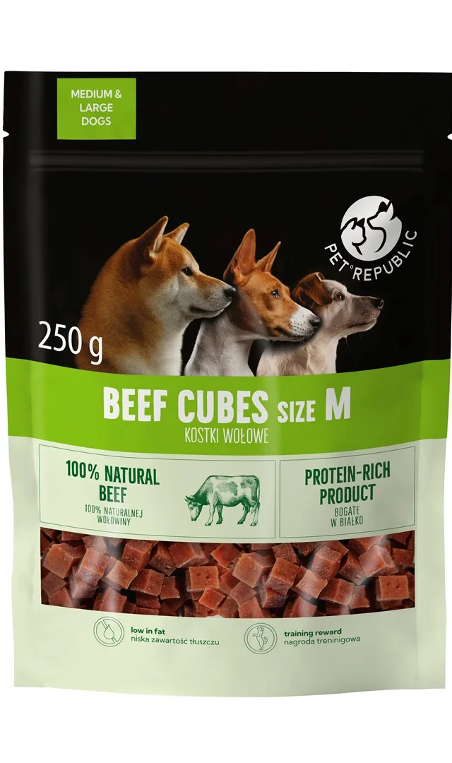 PETREPUBLIC Beef Cubes M - Dog Treat - 250g